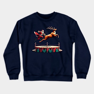 Christmas Santa and  Reindeer Crewneck Sweatshirt